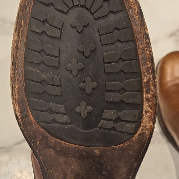 FRYE Cognac Tyler Engineer Brown Leather Ankle Boots 9.5 - Picture 16 of 16